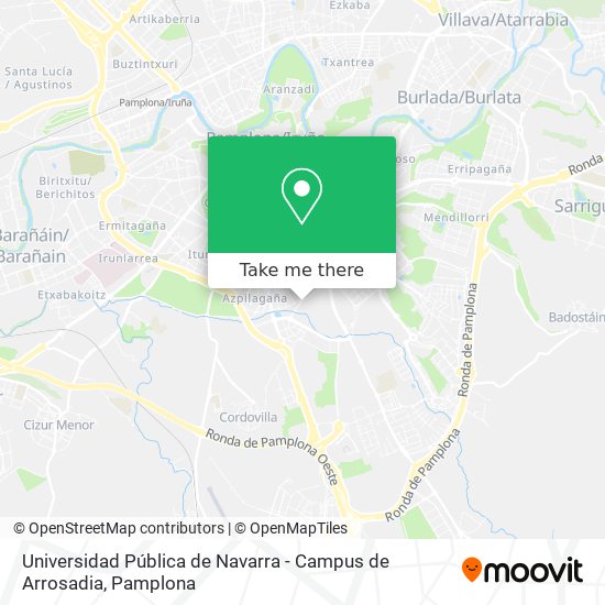 mapa Universidad Pública de Navarra - Campus de Arrosadia