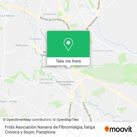 mapa Frida Asociación Navarra de Fibromialgia, fatiga Crónica y Ssqm