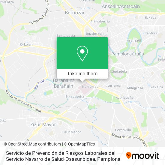 mapa Servicio de Prevención de Riesgos Laborales del Servicio Navarro de Salud-Osasunbidea