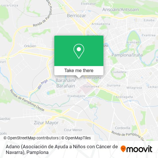 mapa Adano (Asociación de Ayuda a Niños con Cáncer de Navarra)