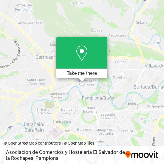 mapa Asociacion de Comercios y Hosteleria El Salvador de la Rochapea