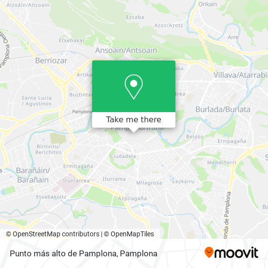 Punto más alto de Pamplona map