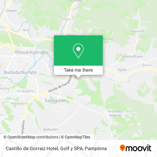 mapa Castillo de Gorraiz Hotel, Golf y SPA