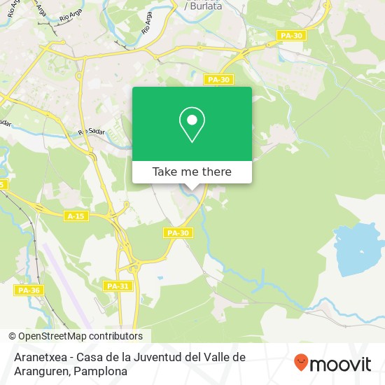 mapa Aranetxea - Casa de la Juventud del Valle de Aranguren