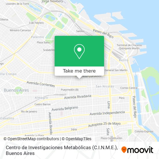 Centro de Investigaciones Metabólicas (C.I.N.M.E.) map