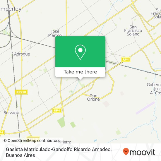 Mapa de Gasista Matriculado-Gandolfo Ricardo Amadeo