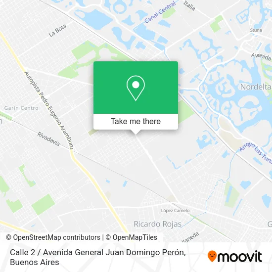 Mapa de Calle 2 / Avenida General Juan Domingo Perón