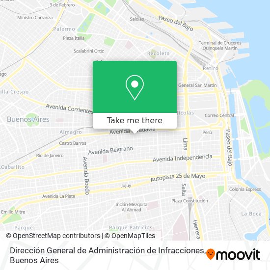 Mapa de Dirección General de Administración de Infracciones