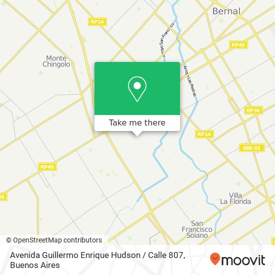 Mapa de Avenida Guillermo Enrique Hudson / Calle 807