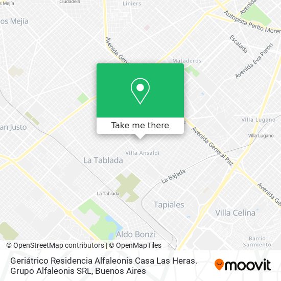 Mapa de Geriátrico Residencia Alfaleonis Casa Las Heras. Grupo Alfaleonis SRL