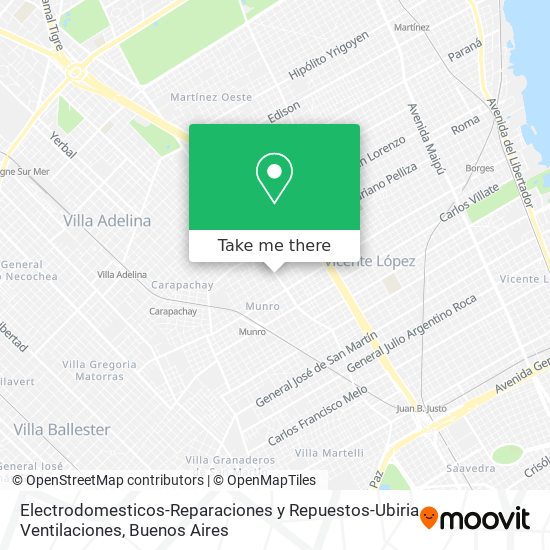 Electrodomesticos-Reparaciones y Repuestos-Ubiria Ventilaciones map