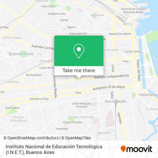 Instituto Nacional de Educación Tecnológica (I.N.E.T.) map