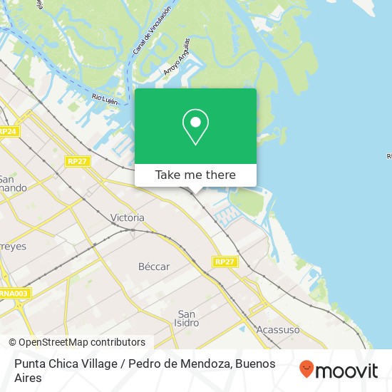 Mapa de Punta Chica Village / Pedro de Mendoza