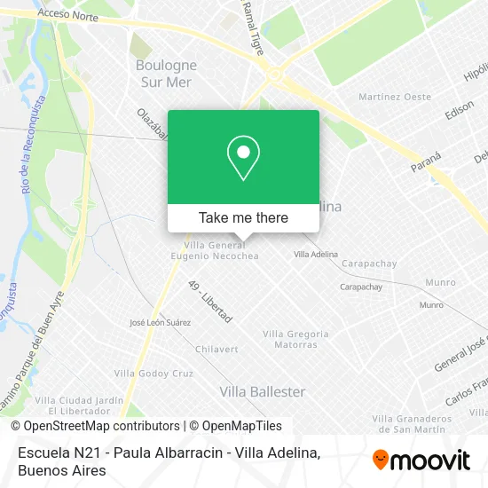 Escuela N21 - Paula Albarracin - Villa Adelina map