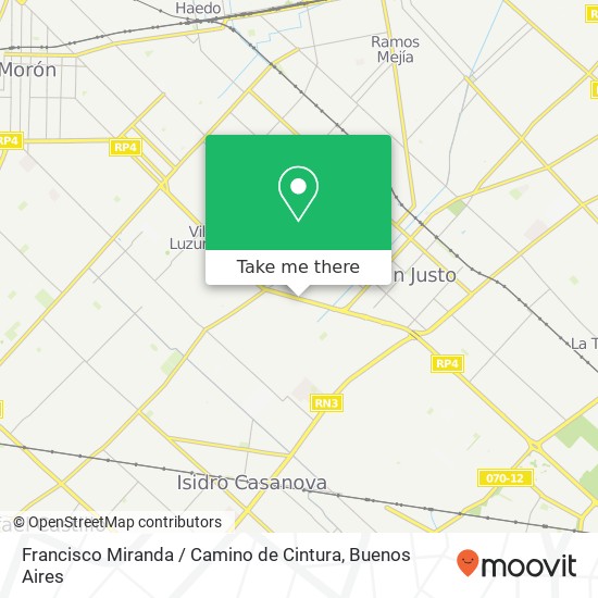 Francisco Miranda / Camino de Cintura map