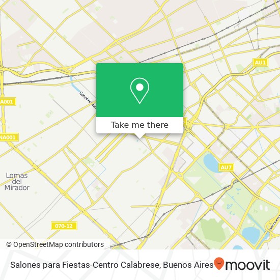 Mapa de Salones para Fiestas-Centro Calabrese