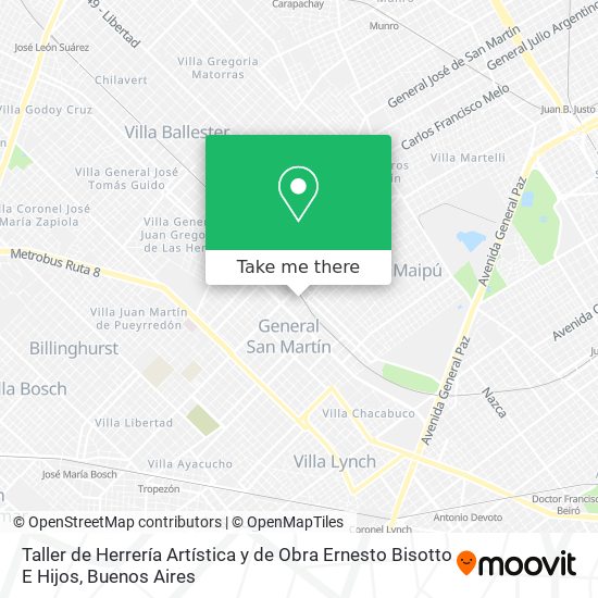 Taller de Herrería Artística y de Obra Ernesto Bisotto E Hijos map