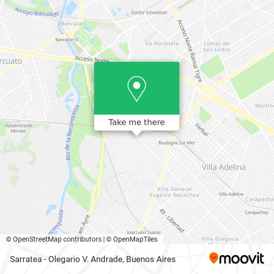 Sarratea - Olegario V. Andrade map