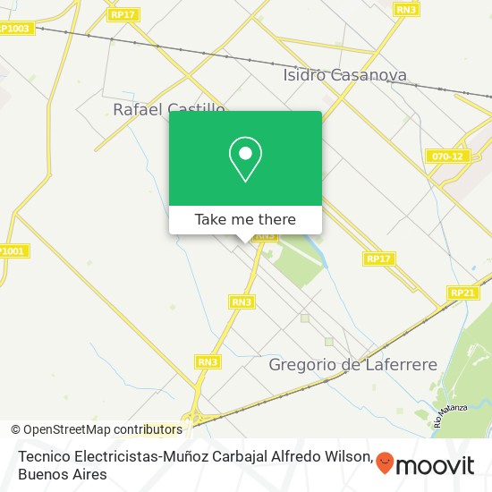 Mapa de Tecnico Electricistas-Muñoz Carbajal Alfredo Wilson