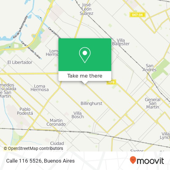 Calle 116 5526 map