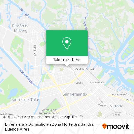Enfermera a Domicilio en Zona Norte Sra Sandra map