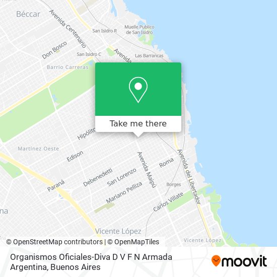 Organismos Oficiales-Diva D V F N Armada Argentina map