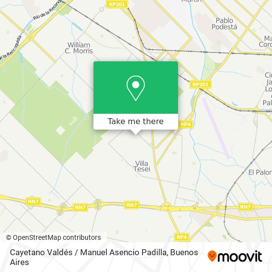 Cayetano Valdés / Manuel Asencio Padilla map