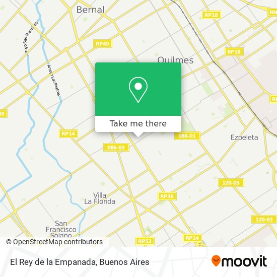 El Rey de la Empanada map