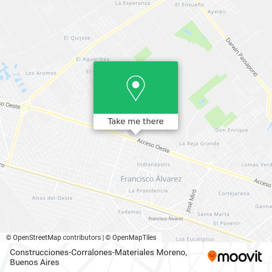 Mapa de Construcciones-Corralones-Materiales Moreno