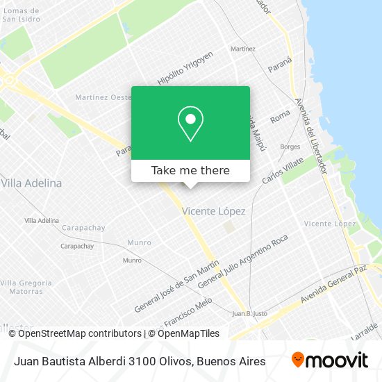 Juan Bautista Alberdi 3100 Olivos map