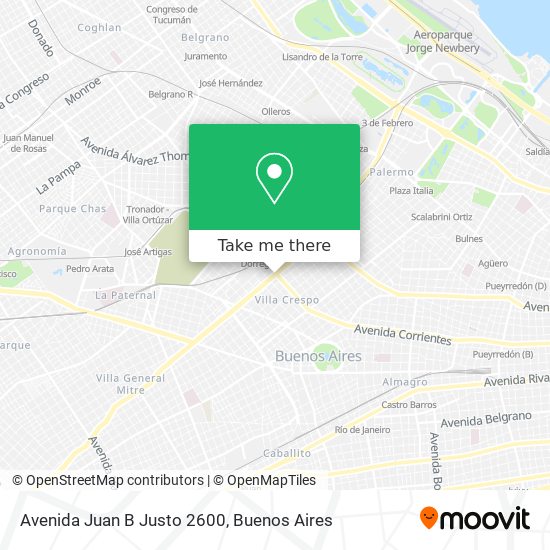 Mapa de Avenida Juan B Justo 2600