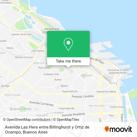Avenida Las Hera entre Billinghurst y Ortiz de Ocampo map