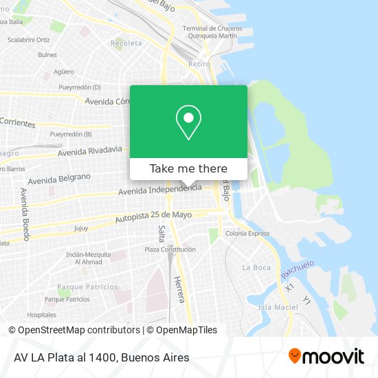 AV  LA Plata  al 1400 map