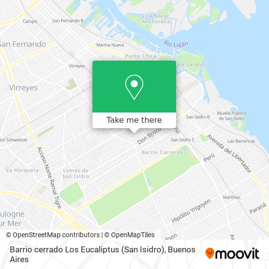 Mapa de Barrio cerrado Los Eucaliptus (San Isidro)