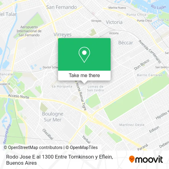 Rodo Jose E  al 1300 Entre Tomkinson y Eflein map