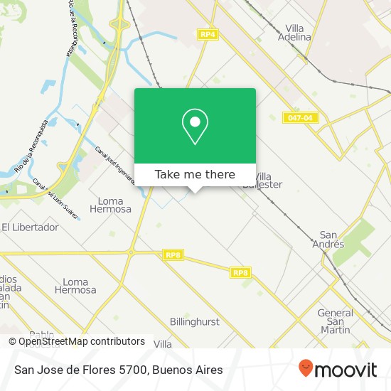 San Jose de Flores 5700 map