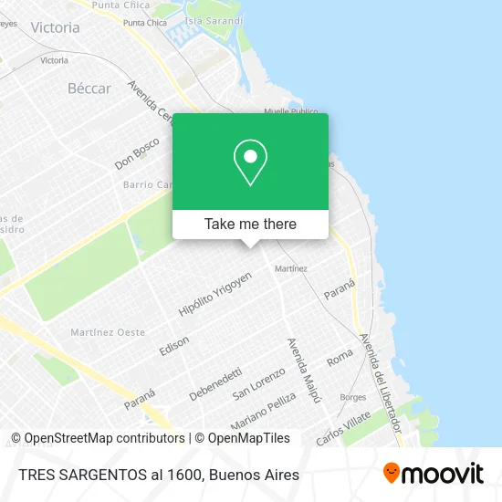 TRES SARGENTOS al 1600 map