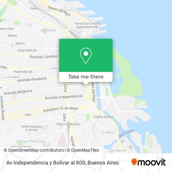 Mapa de Av  Independencia y Bolivar al 800