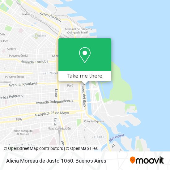 Alicia Moreau de Justo 1050 map