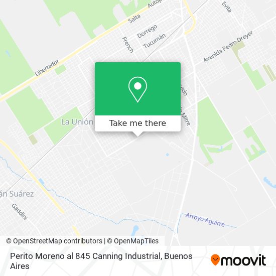 Mapa de Perito Moreno al 845 Canning Industrial