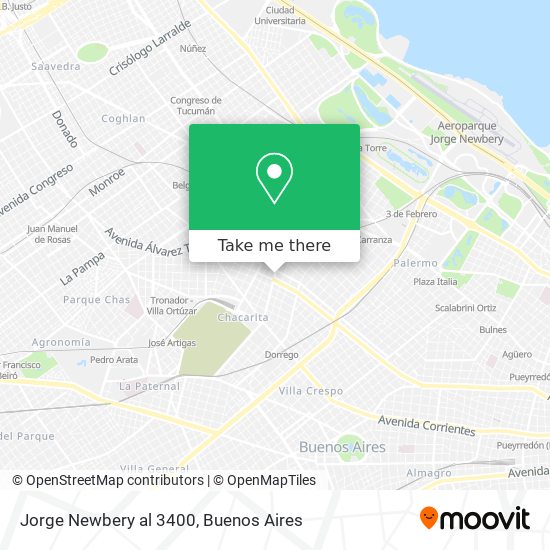Jorge Newbery al 3400 map