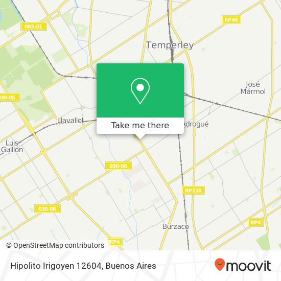 Hipolito Irigoyen 12604 map