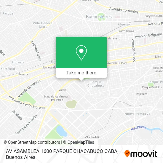 AV  ASAMBLEA 1600 PARQUE CHACABUCO CABA map