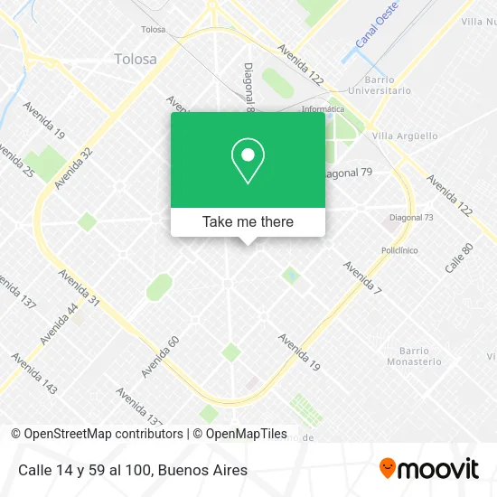 Mapa de Calle 14 y 59 al 100