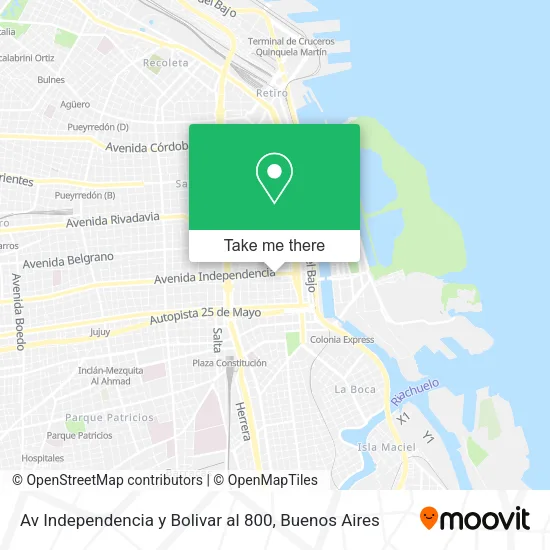Mapa de Av  Independencia y Bolivar al 800