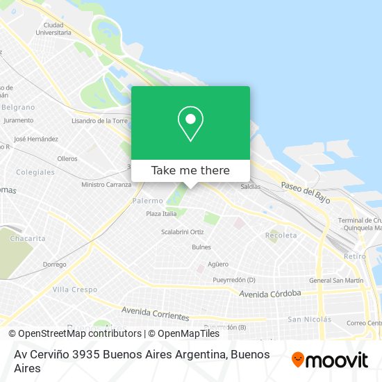 Mapa de Av  Cerviño 3935  Buenos Aires  Argentina