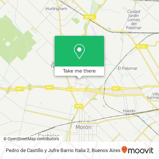 Pedro de Castillo y Jufre Barrio Italia 2 map