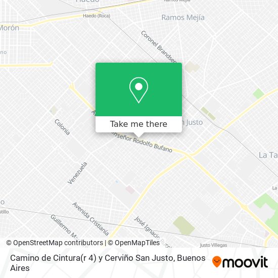 Camino de Cintura(r 4) y Cerviño  San Justo map