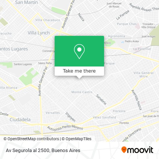 Mapa de Av  Segurola al 2500