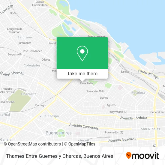 Thames Entre Guemes y Charcas map